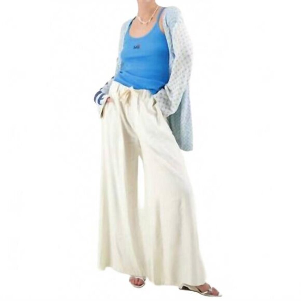 Me369 Ariel Wide Leg Pant in Natural